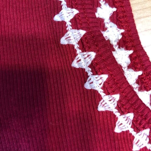 Dark Red Plus Rib Tank top 1X - Picture 6 of 7